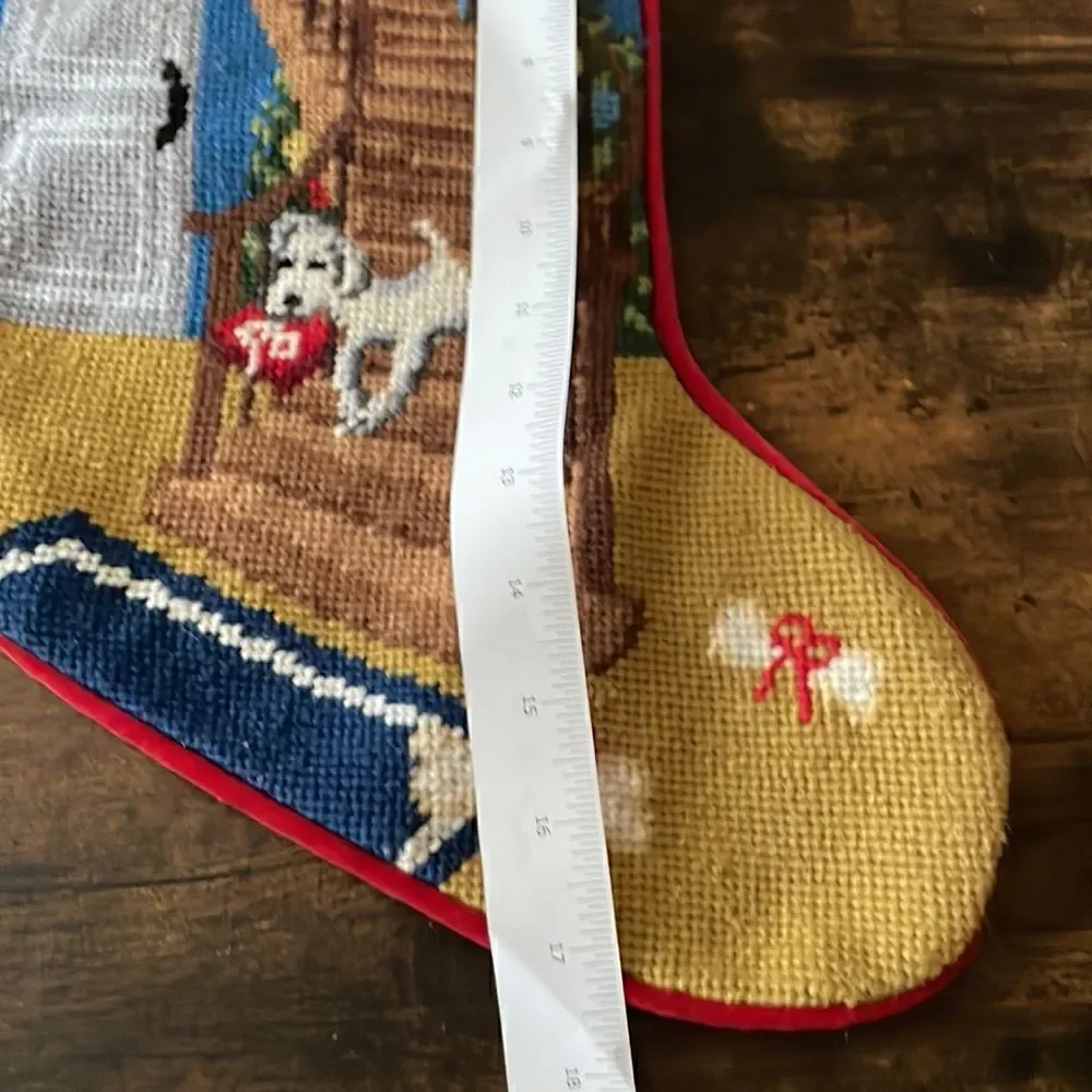 Vintage Land’s End “Daisy” Christmas stocking / needlepoint